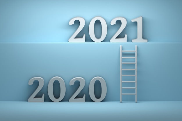 Weg von 2020 bis 2021 Jahre