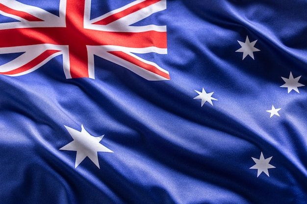 Wehende Flagge Australiens Nationales Symbol von Land und Staat