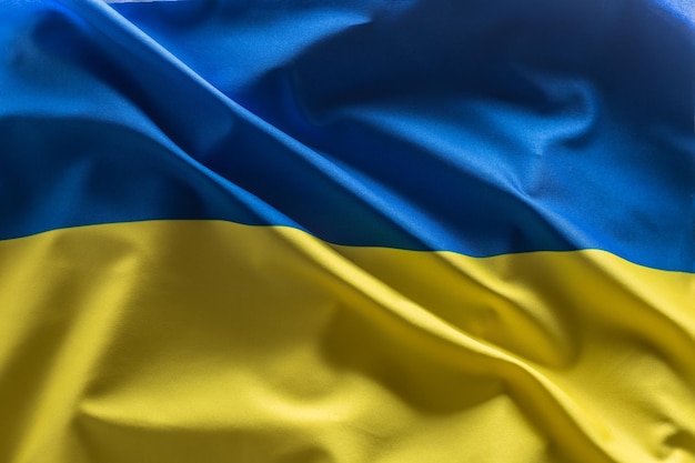 Wehende Flagge der Ukraine Nationales Symbol von Land und Staat