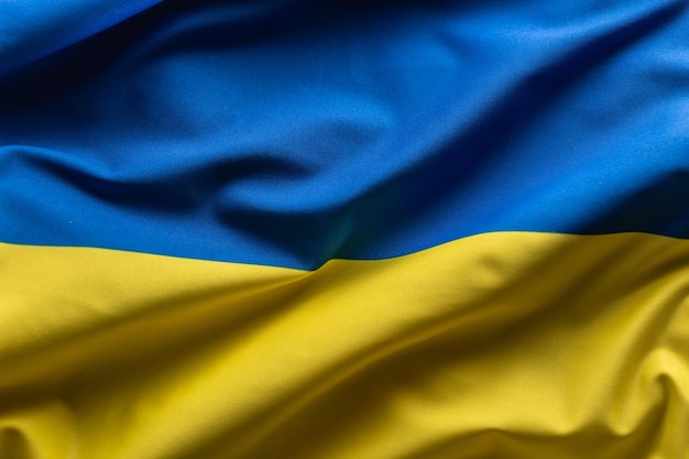 Wehende Flagge der Ukraine Nationalsymbol von Land und Staat