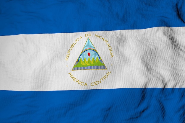 Wehende Flagge Nicaraguas in 3D-Darstellung