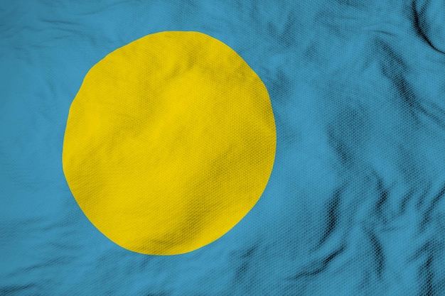 Wehende Flagge von Palau in 3D-Rendering