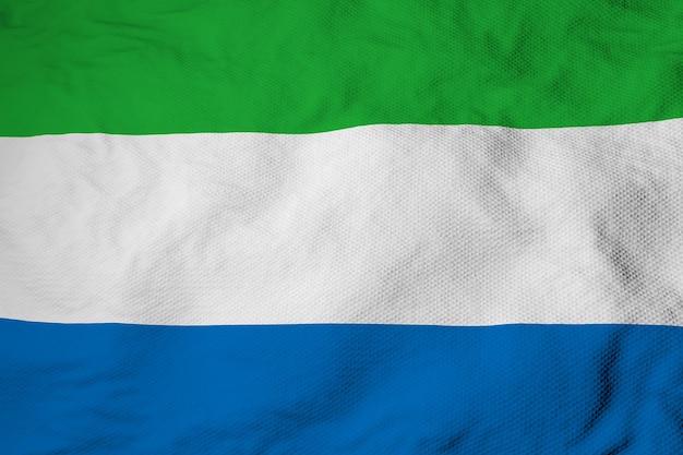 Wehende Flagge von Sierra Leone in 3D-Rendering