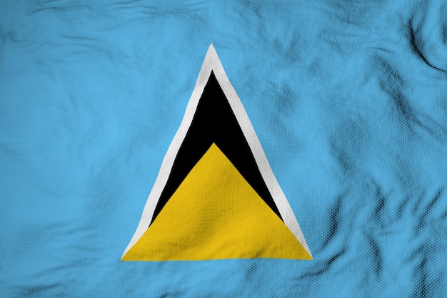 Wehende Flagge von St. Lucia in 3D-Rendering