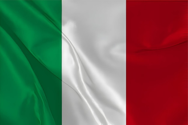 Wehende Seidenflagge Italiens