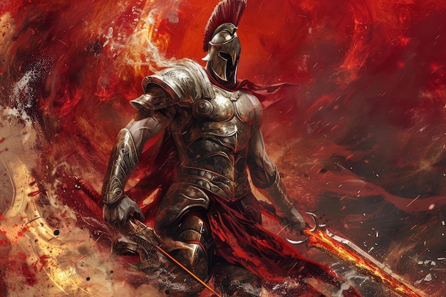 Wehrhafter Ares, Gott des Krieges, erzeugt Ai.