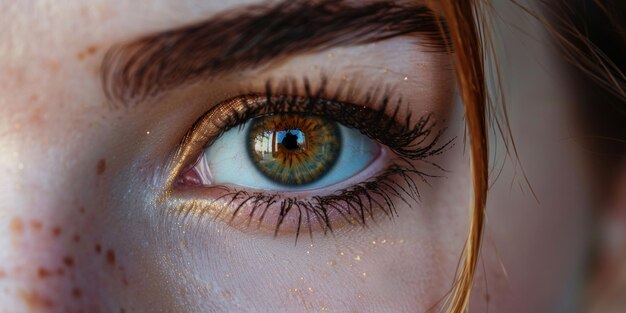 weibliche Augen Nahaufnahme Makro-Make-up Generative KI
