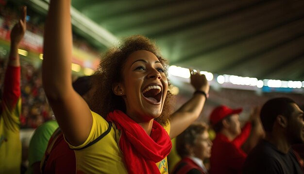 Weibliche Fans beobachten die Fußball-Weltmeisterschaft