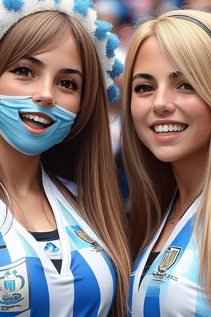 Weibliche Fußballfans in Argentinien und Brasilien