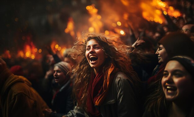 Weibliche Fußballfans jubeln