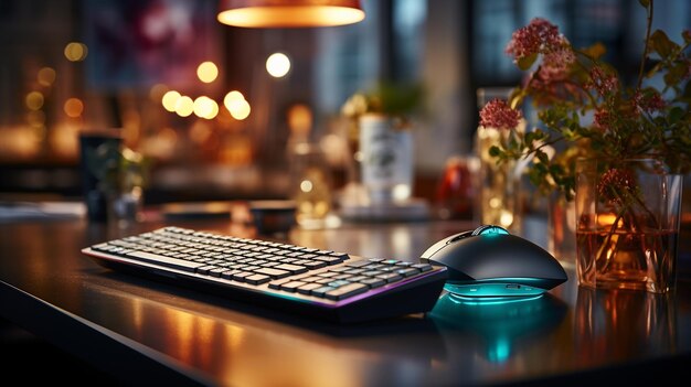 weibliche Gamer-Gamer mit Tastatur für das Online-Spiel