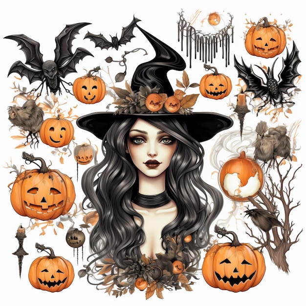 weibliche Halloween-Illustrationskunst