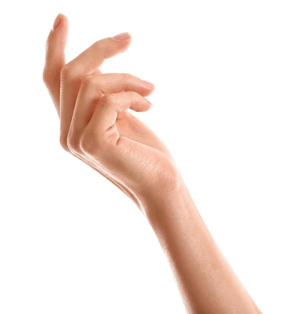 Foto weibliche hand lokalisiert auf weiß