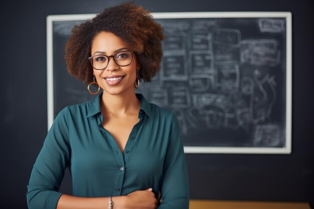 Weibliche Lehrerin im Klassenzimmer Führungsgesetz Erzeugen Sie Ai