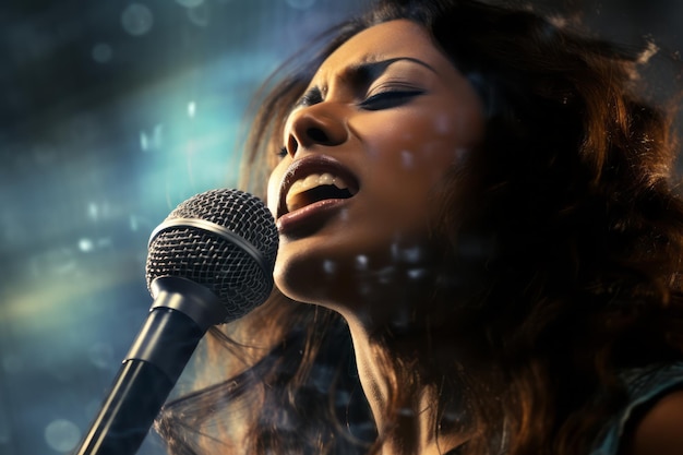 weibliche Musikerin singt