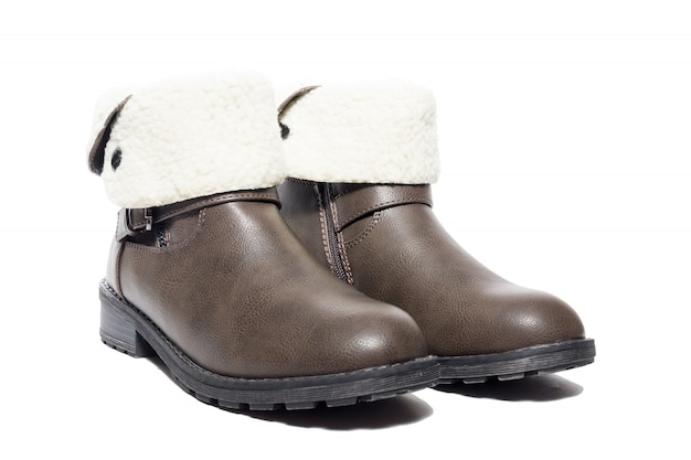 Weibliche Winterlederschuhe