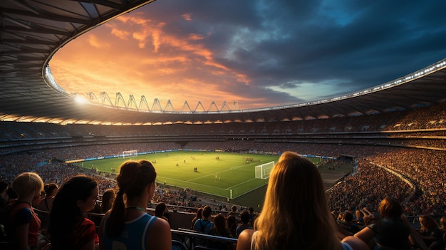 weiblicher fan im fußballstadion