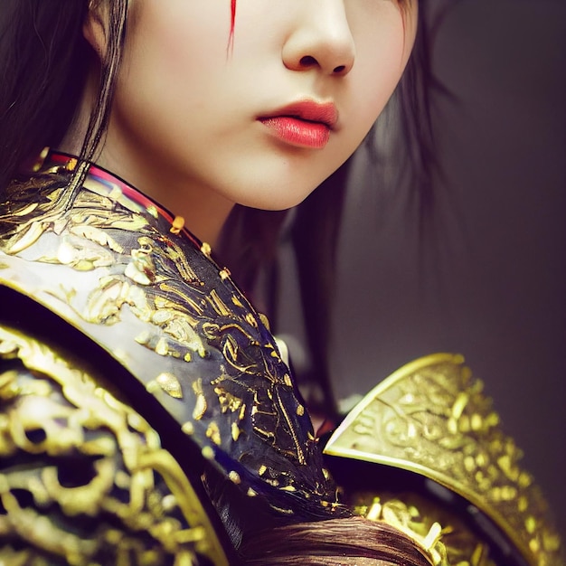 Weibliches Samurai-Porträt