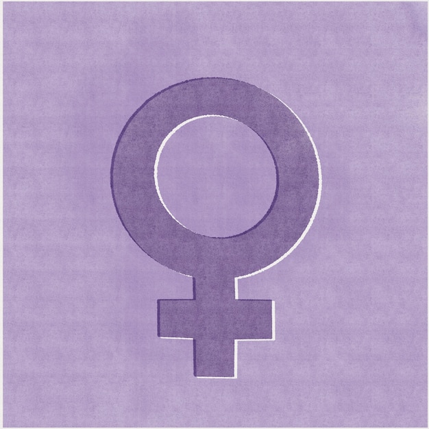 Foto weibliches symbol konzept für den internationalen frauentag risograph-stil