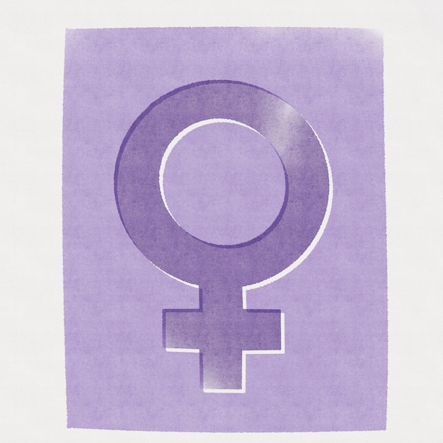 Foto weibliches symbol konzept für den internationalen frauentag risograph-stil