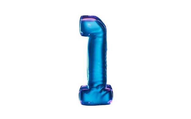 Weiche Ballonnummern mit Neonstilen 3D-Rendering