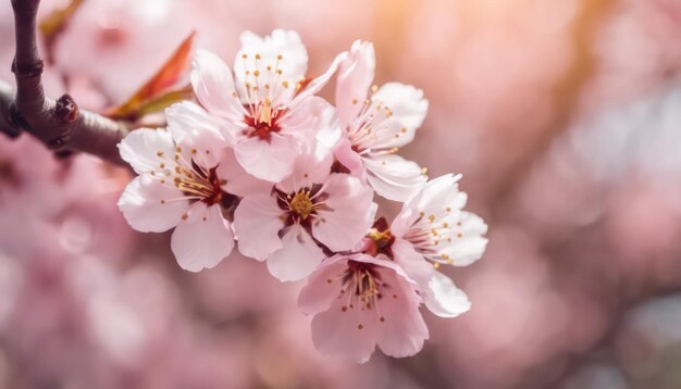 Weiche Frühlingsblüte im warmen Licht