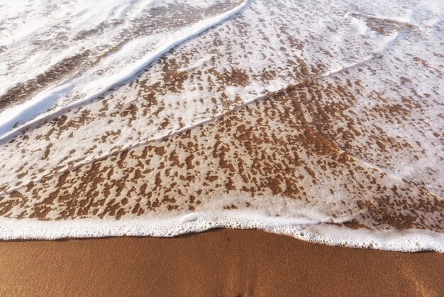 Weiche Seewelle Auf Sandy Beach. Sommer und Ferien und Reisekonzept. Tiefenschärfe, mit textfreiraum.