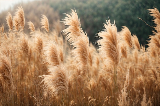 Weiche Vegetation auf einem abstrahierten natürlichen Hintergrund, ai generativ