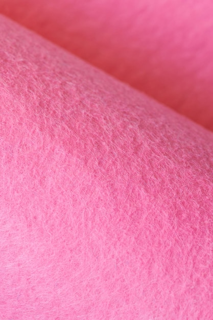 Weicher Filz Textilmaterial rosa Farbe bunte Textur Klappe Stoff Hintergrund Nahaufnahme