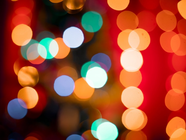 Weihnachten Bokeh Wand. Rotes und gelbes Bokeh