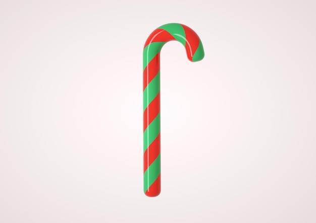 Foto weihnachten candy cane lollipop rote und grüne farben 3d-render