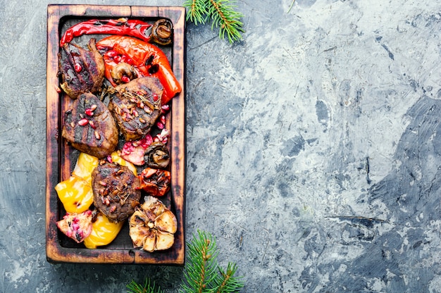 Weihnachten gegrilltes Fleisch