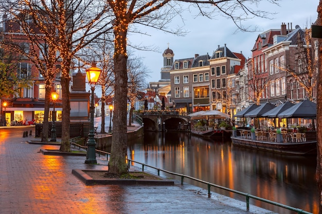 Weihnachten Leidener Kanal Oude Rijn