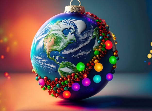 Weihnachten Neujahr Spielzeugball Planet Erde