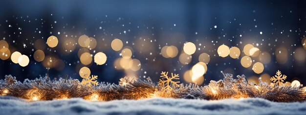 Weihnachten Neujahr Winter goldene Lichter festliche Bokeh funkelnder Hintergrund KI Generativer Inhalt