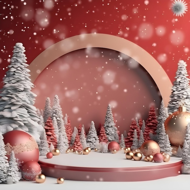 Weihnachten und Neujahr Hintergrund 3D-Rendering 3D-Illustration