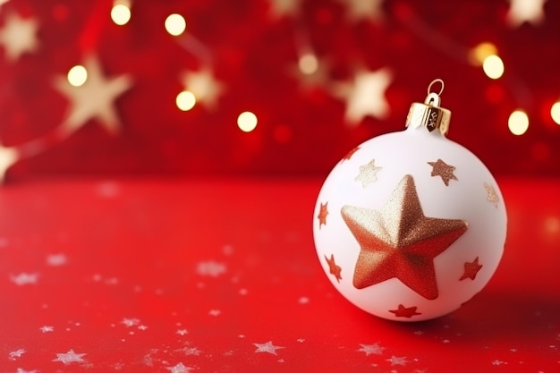 Weihnachten und Neujahr Hintergrundkonzept Top-View des Weihnachtsballs Christmas Brance Star