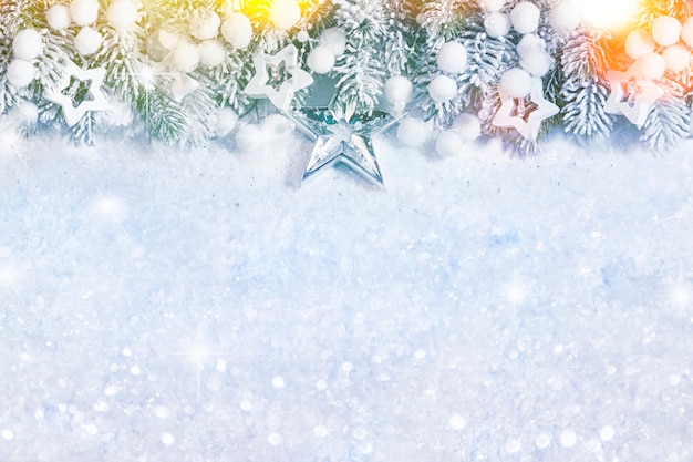 Weihnachten und Neujahr Urlaub Hintergrund, Wintersaison. Weihnachtsgrußkarte