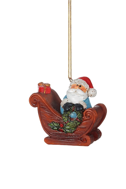 Weihnachtliches Gadget zum Aufhängen am Weihnachtsbaum mit Weihnachtsmannfiguren, Weihnachtskrippe, Schlitten