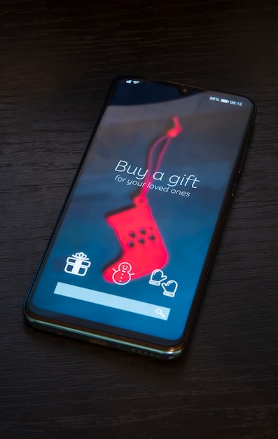 Foto weihnachts app / website store modell für handy