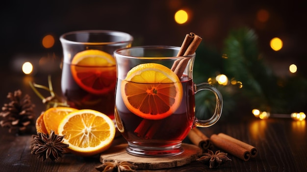 Weihnachts heißer Wein mit Orangen-Zimt