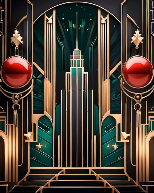 Weihnachts-Hintergrund Art Deco 4K