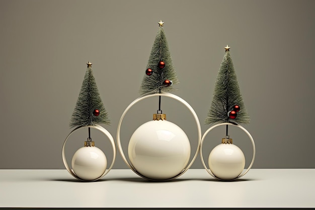Weihnachts-Hintergrund mit minimalen geometrischen Dekorationen süßes Designkonzept Xams Feiern