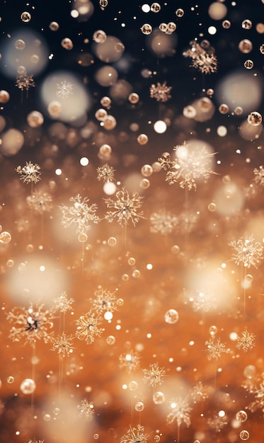 Weihnachts-Hintergrund mit Schneeflocken und Bokeh-Lichtern