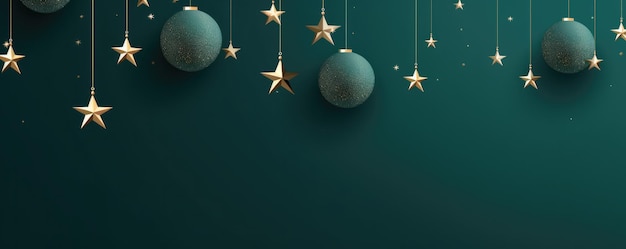 Weihnachts-Hintergrund mit schönen Ornamenten Kopieren Sie Weltraumbanner Generative ai
