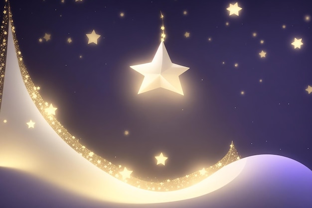 Weihnachts-Hintergrund mit Stern- und Bokeh-Lichtern Vektorillustration