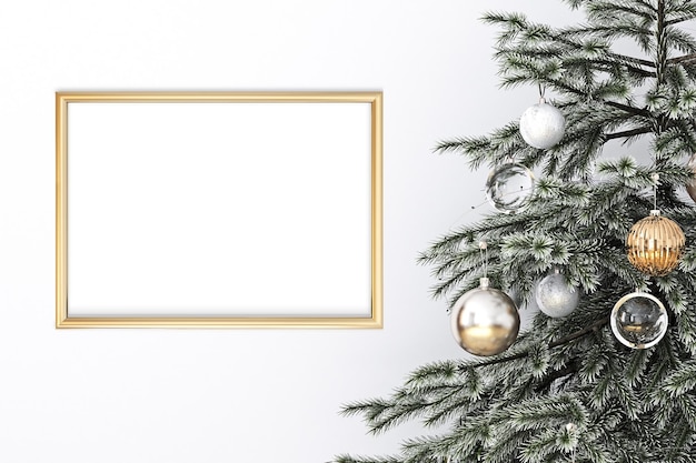 Weihnachts-Mockup-Bilder, Rahmen-Mockup A4, Gold-Mockup