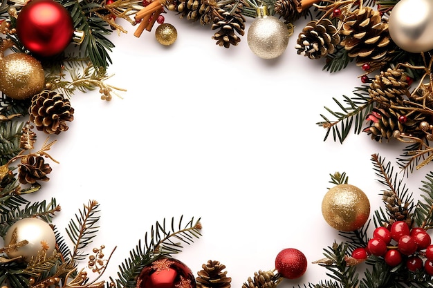 Weihnachts-Mockup mit weihnachtsbaumdekorationen