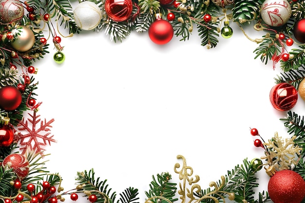 Weihnachts-Mockup mit weihnachtsbaumdekorationen