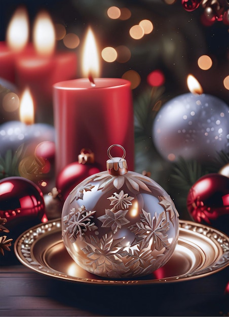 Weihnachts- oder Happy New Year-Poster mit Kerzen